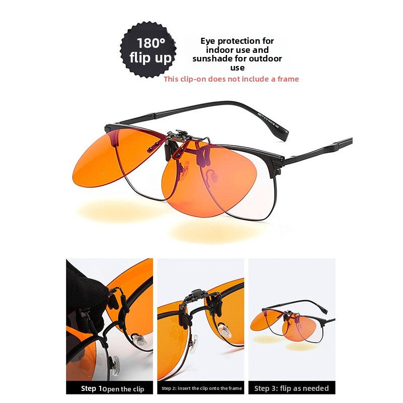 Anti Blue Light Clip On Lenses Flip Up Glasses