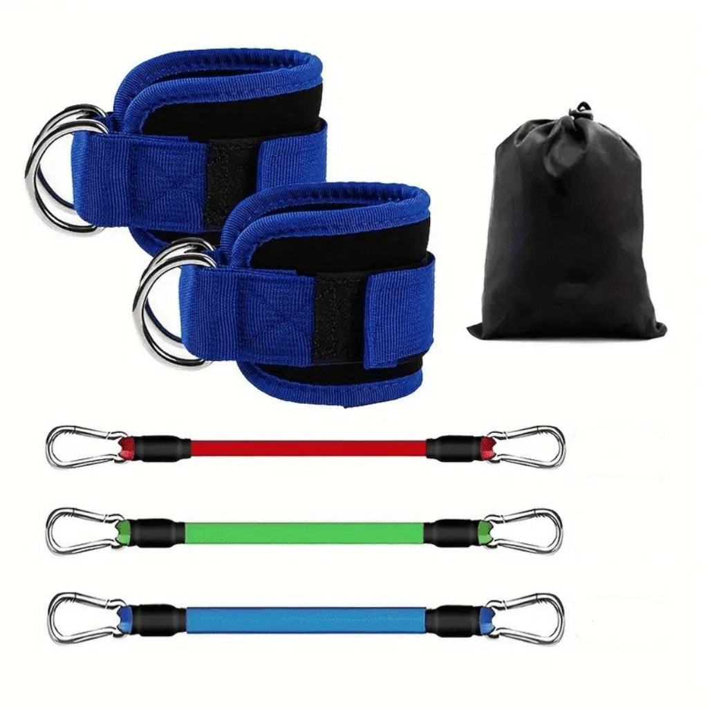 Adjustable Ankle Straps with Resistance Tubes for Leg and Glute Workouts