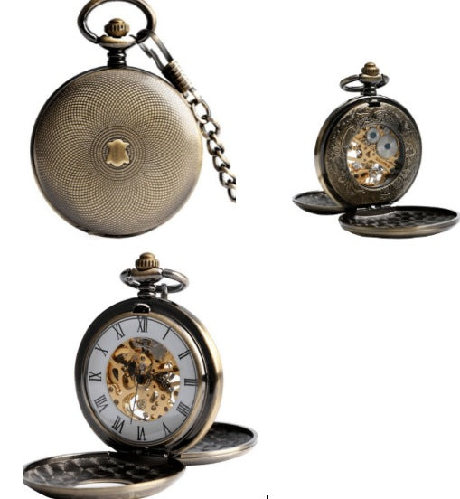 Retro Mechanical Pocket Watch Double Cover