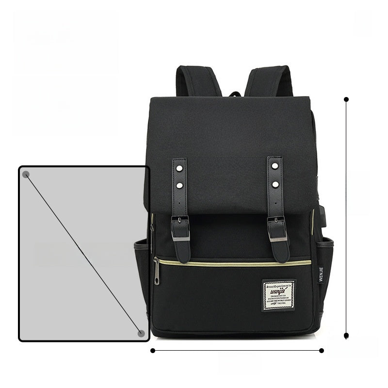 Custom Vintage Nylon Backpack with Laptop Compartment