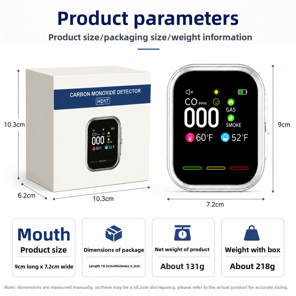 Carbon monoxide detector for home use
