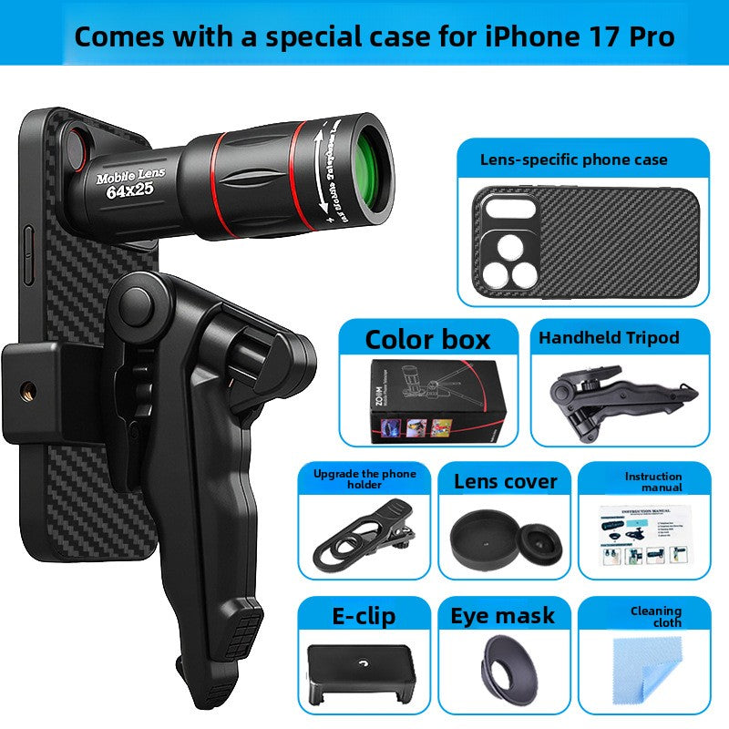 64x Telephoto Lens with Anti-Shake Bracket for Smartphones