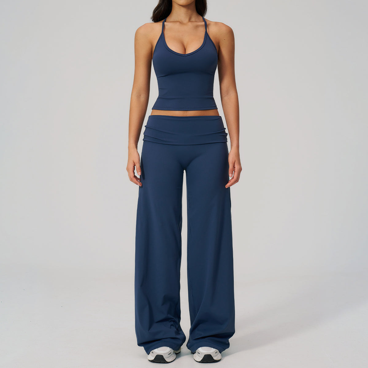 Women's Racerback Yoga Set with Wide-Leg Pants