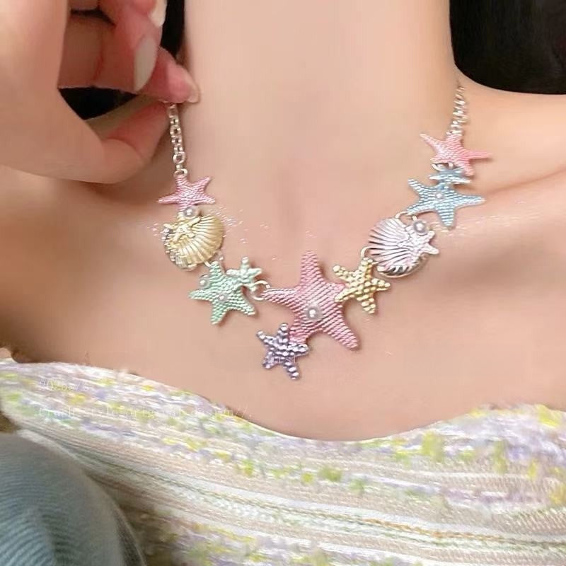 Seaside Shell Starfish Pendant Necklace