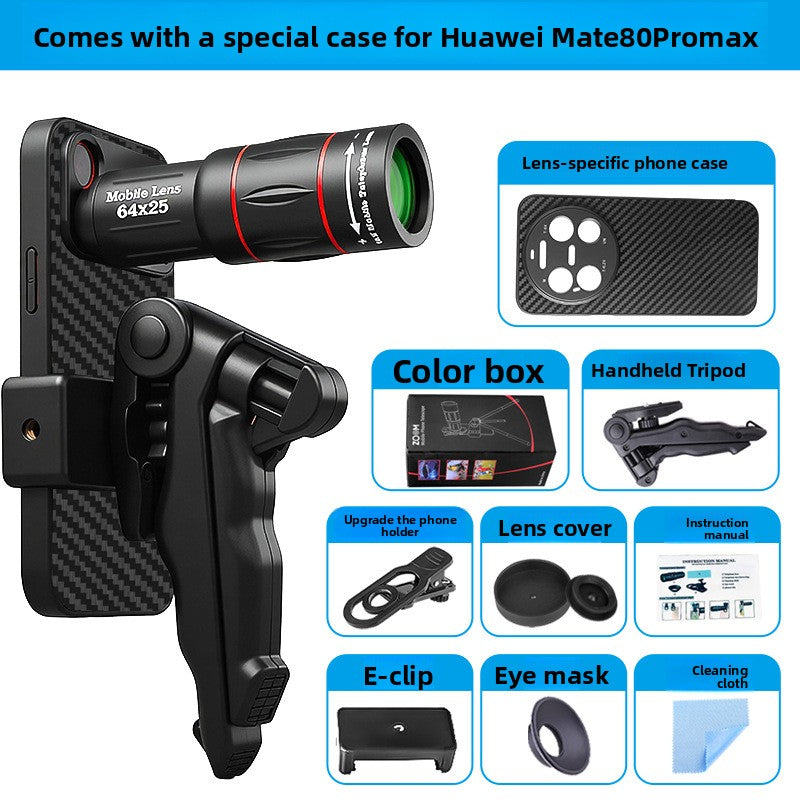 64x Telephoto Lens with Anti-Shake Bracket for Smartphones
