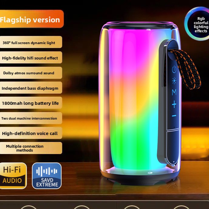 Voice of Berlin Bluetooth Speaker, Colorful Wireless Speaker, High Volume Subwoofer, Portable High-Quality Computer Speaker