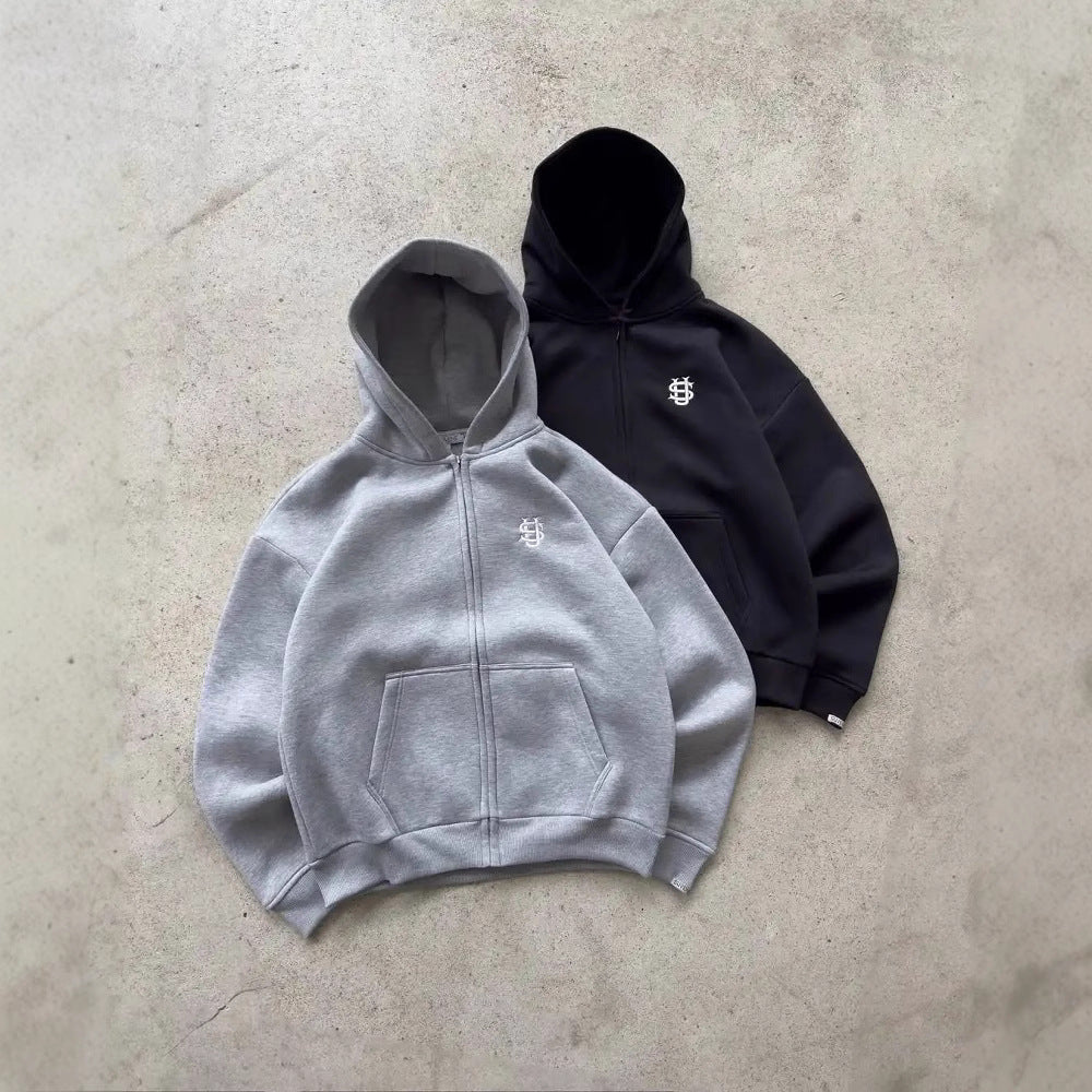 Fleece-Lined Hooded Tracksuit Set