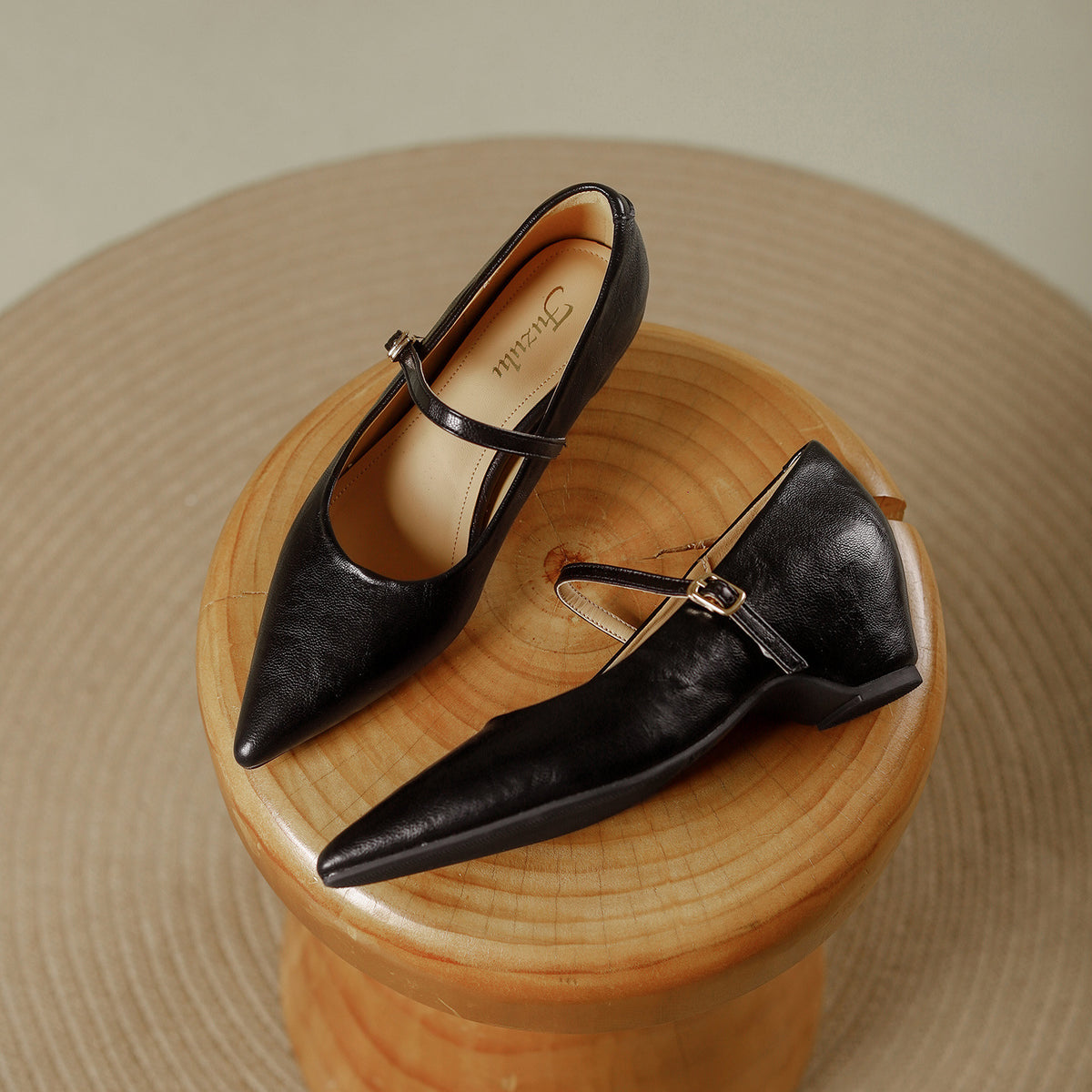 Elegant Pointed Toe Wedge Slip On Shoes
