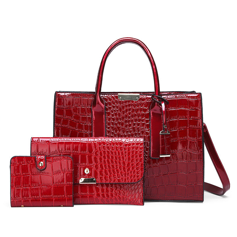 Embossed Bag Three-piece Shoulder Bag Crossbody Handbag