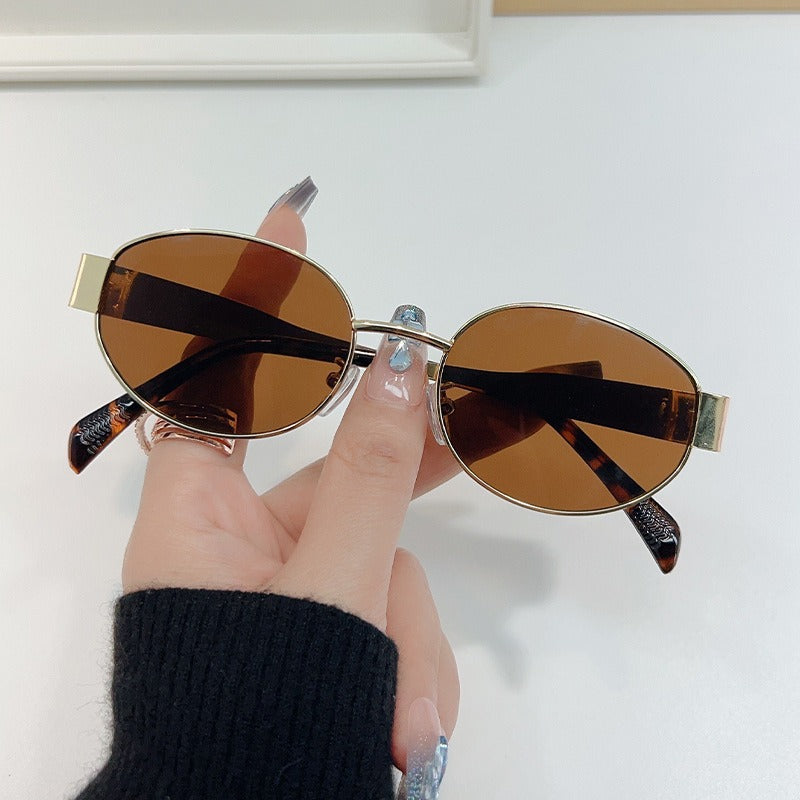 Metal Oval Frame Sunglasses
