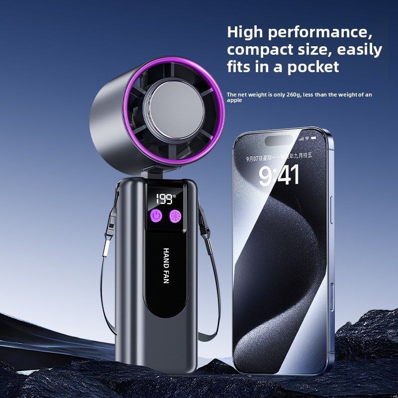 Portable USB Rechargeable Handheld Fan with Ice Compress