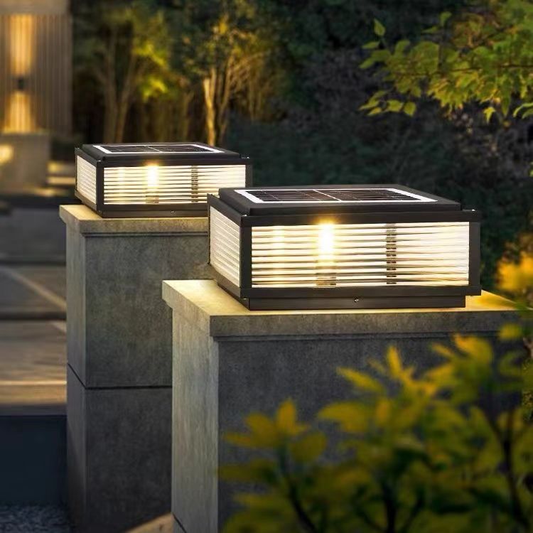 Solar-powered outdoor waterproof post light