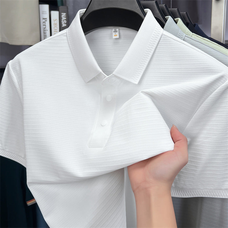 Mens Ice Silk Breathable Polo Shirt