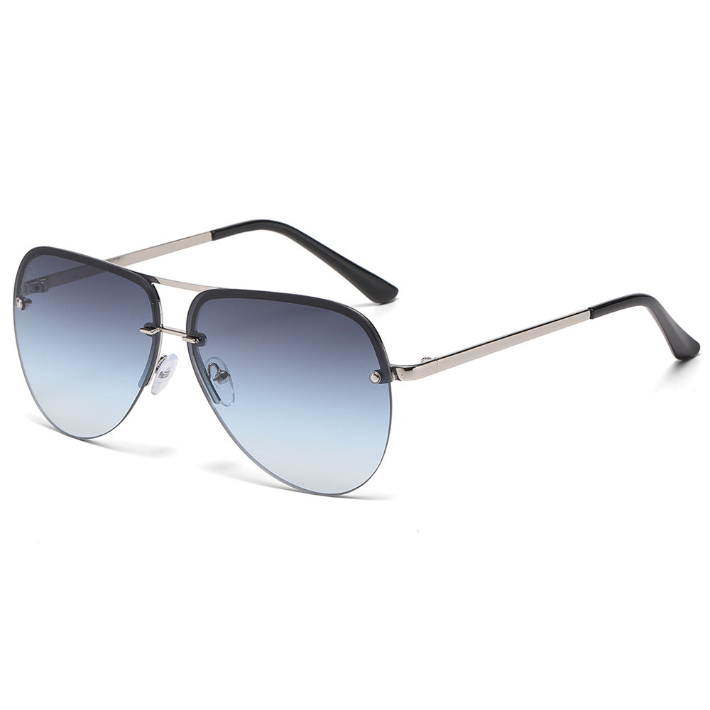 Metal double-barrel pilot sunglasses