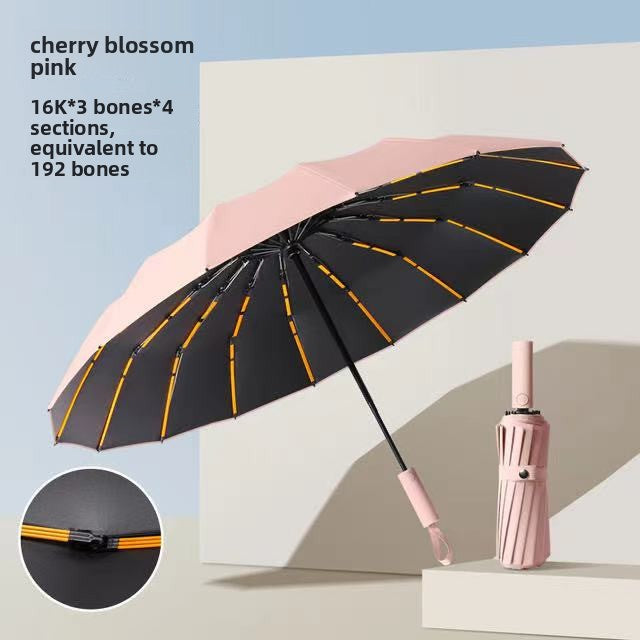 Fully Automatic Vinyl-Coated Tri-Fold Sun and Rain Umbrella