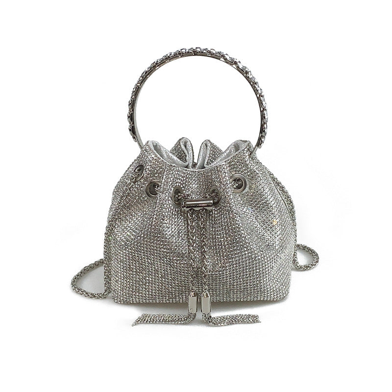 Full-diamond bucket bag