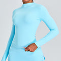 Womens High Neck Long Sleeve Fitness Top