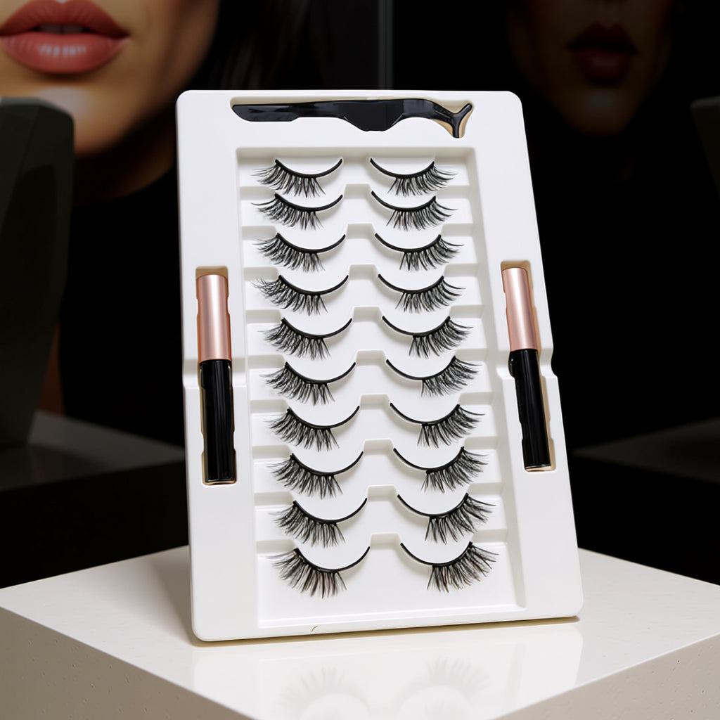 Semi-eyelid magnetic false eyelashes