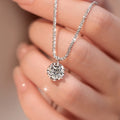 Geometric Zircon Pendant Necklace with Adjustable Chain