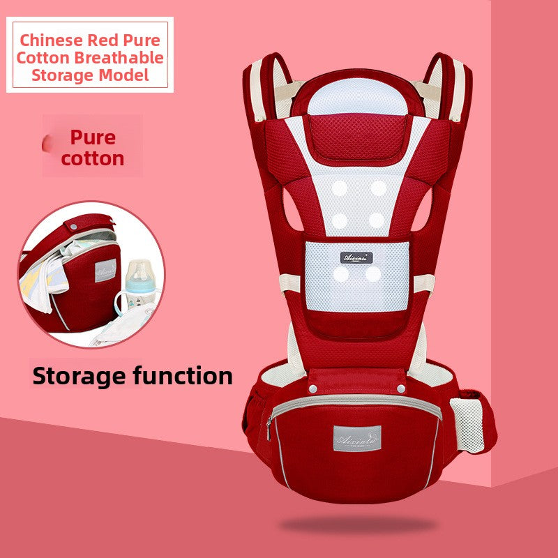 Foldable Baby Carrier with Waist Stool Dual Shoulder Support