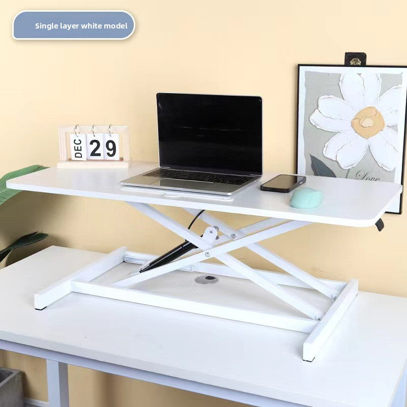 Pneumatic desktop computer desk