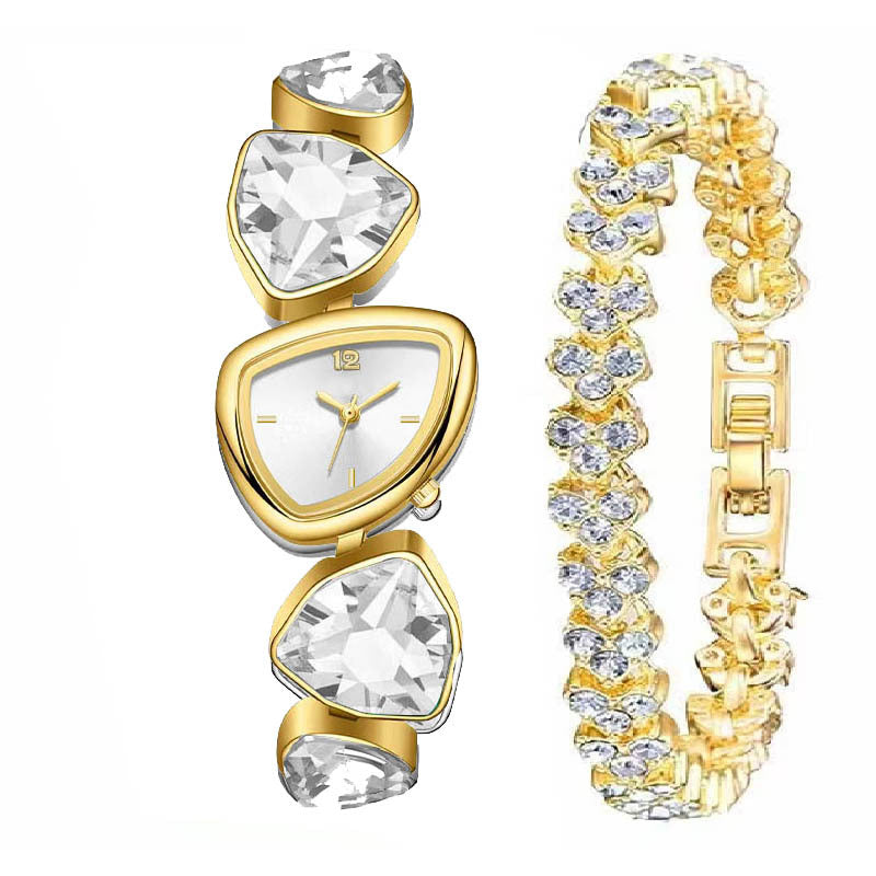 Women's Diamond Accent Quartz Watch with Metal Bracelet