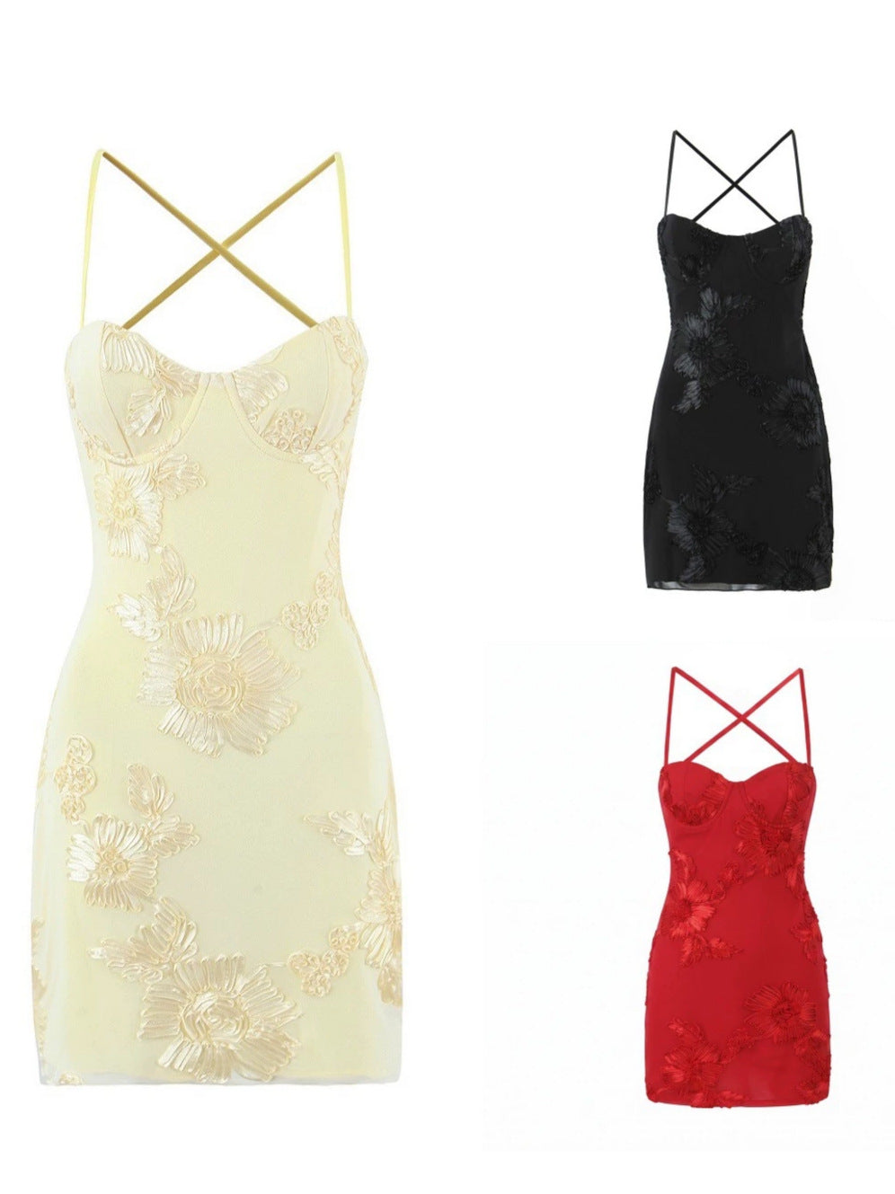 Women's V-Neck Backless Floral Dress