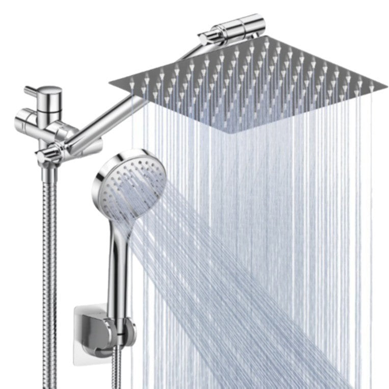 Stainless Steel Shower Set with 8 Functions and Extension Rod