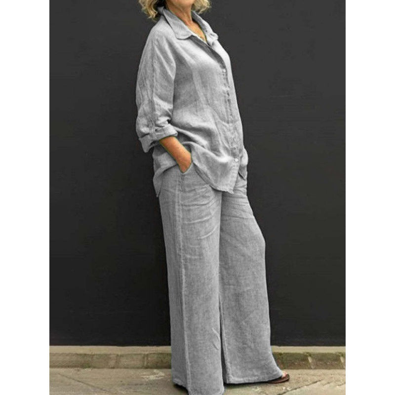 Women's Casual Shirt and Trousers Set
