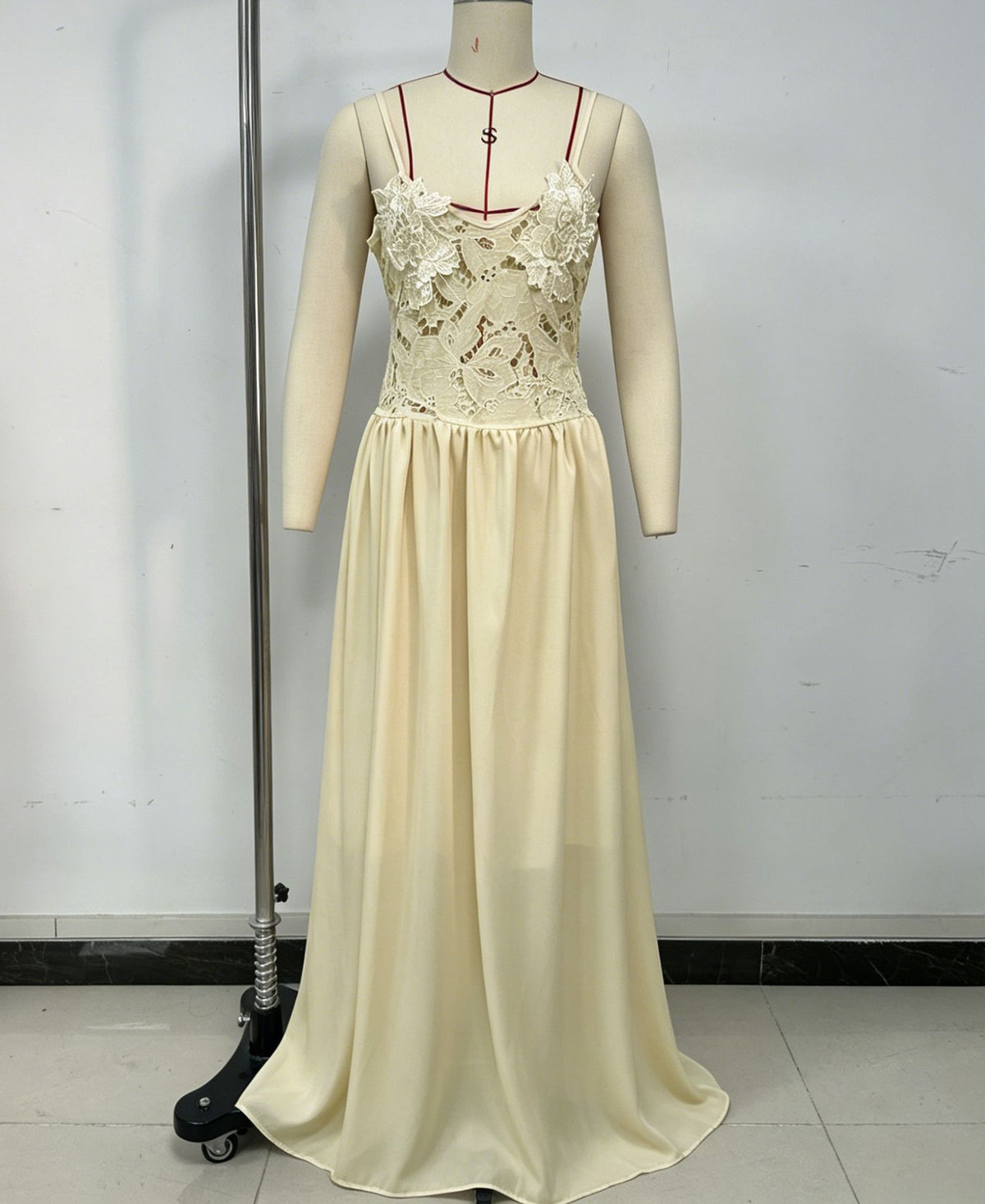 Floral Lace Strappy Long Dress