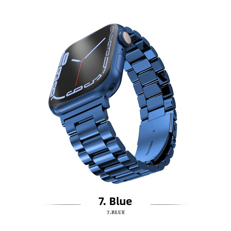 Three Bead Solid Stainless Steel Watch Band