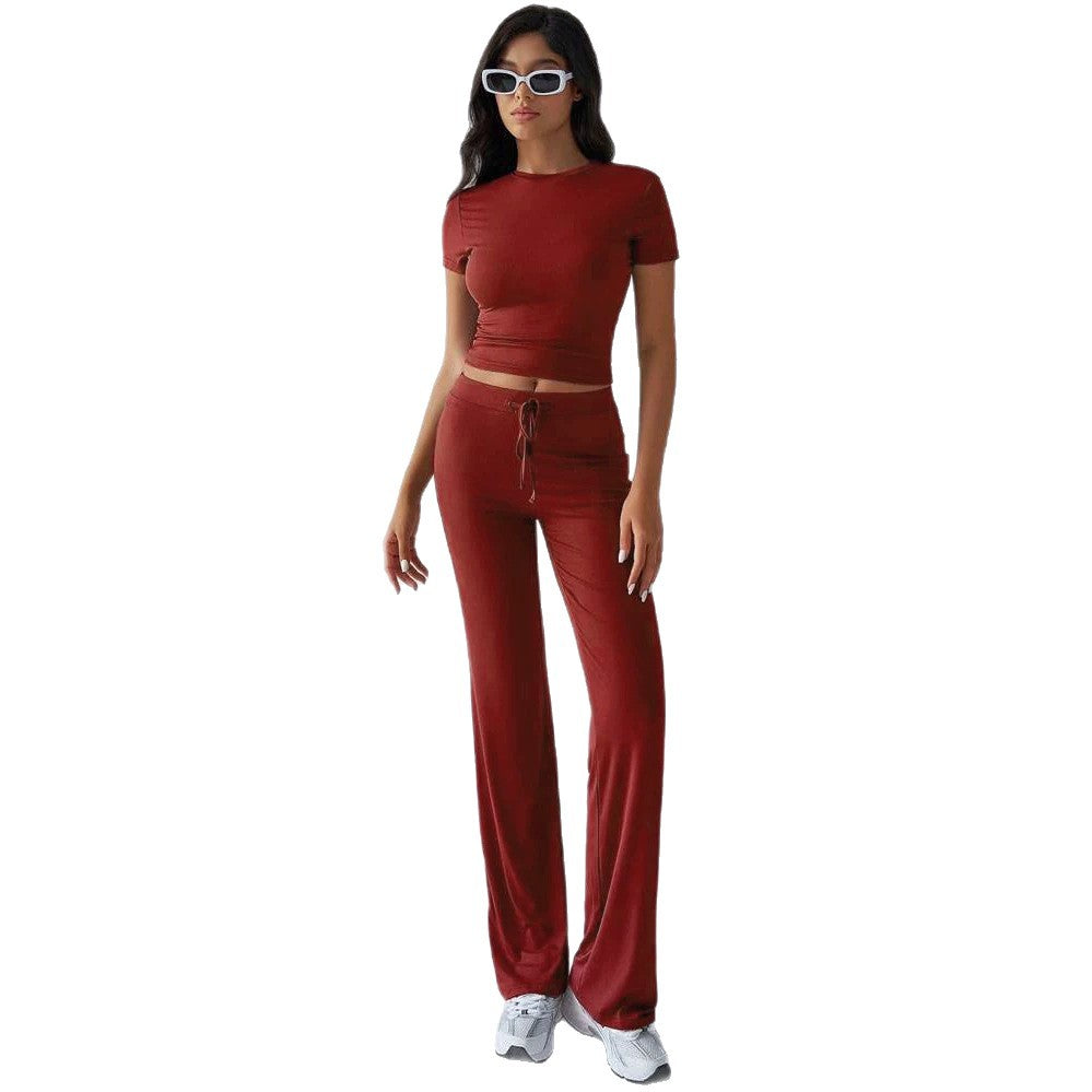 Casual Cotton Blend Two-Piece Set
