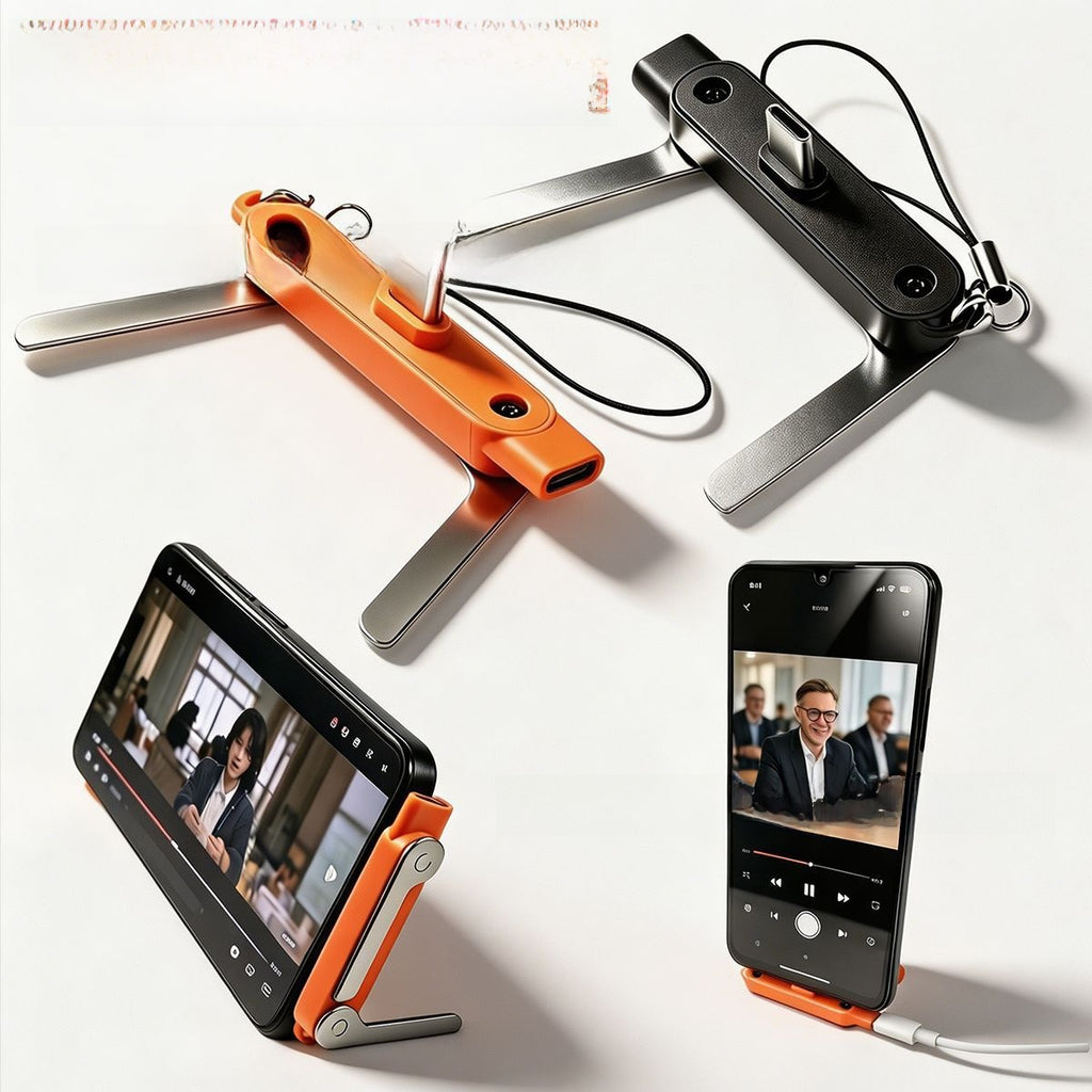 Foldable Type C Phone Holder Charging Adapter