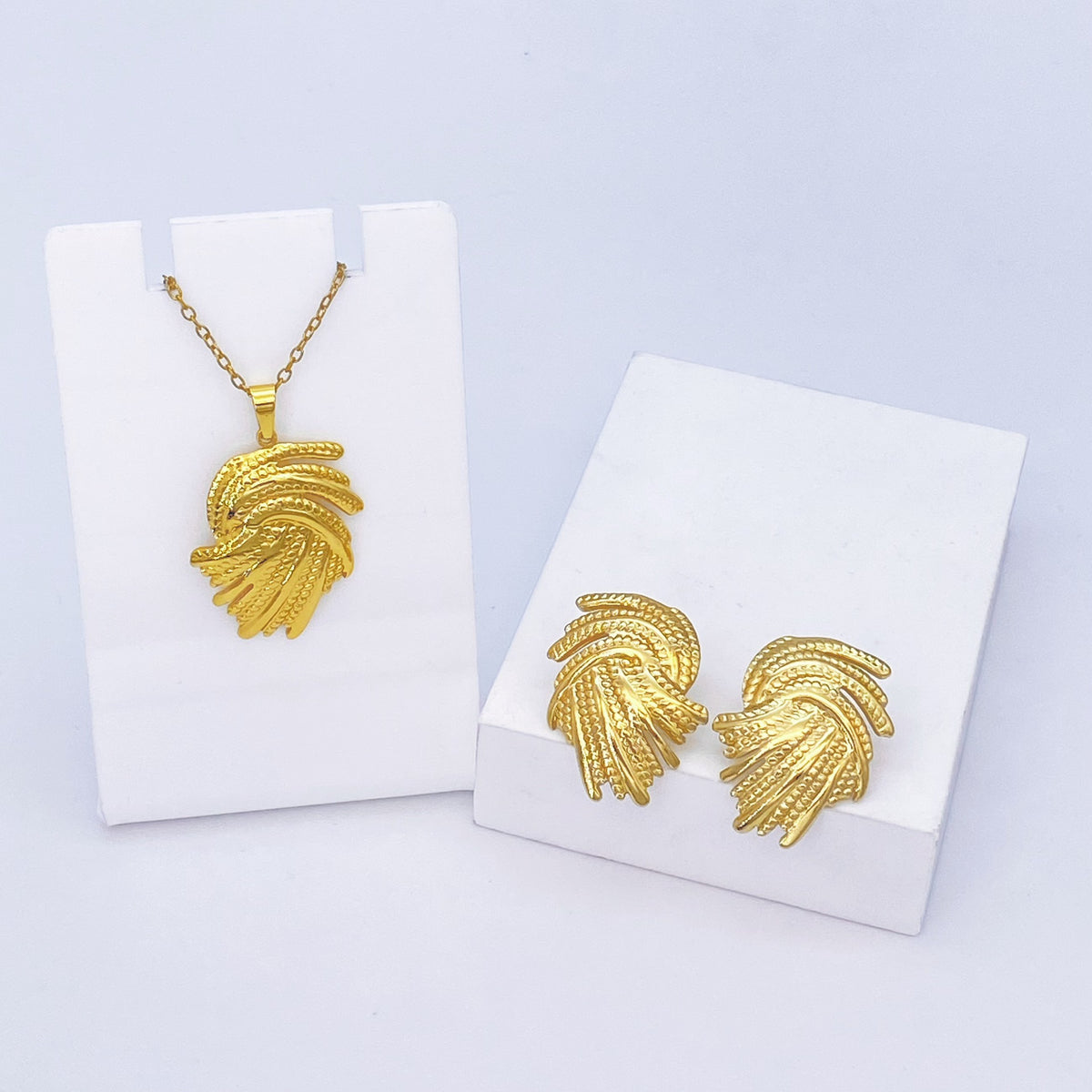Stainless Steel Earrings and Necklace