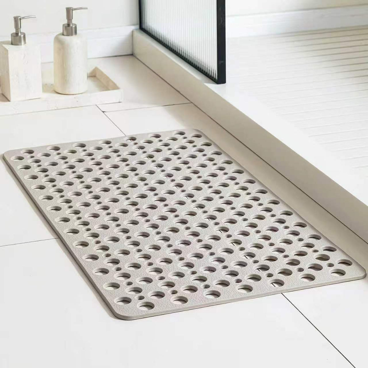 TPE Bathroom Non-Slip Mat with Suction Cups