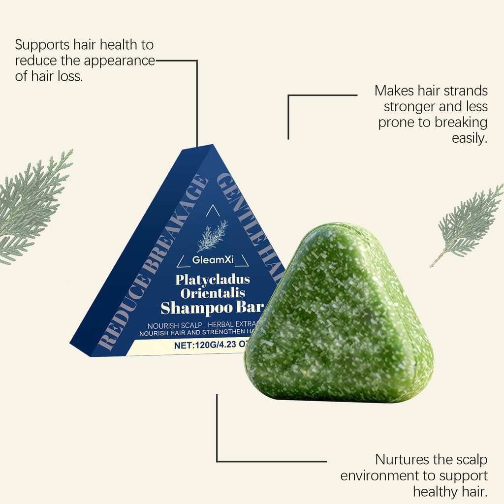 Platycladus Orientalis Nourishing Shampoo Bar for Deep Scalp Cleansing and Frizz Improvement
