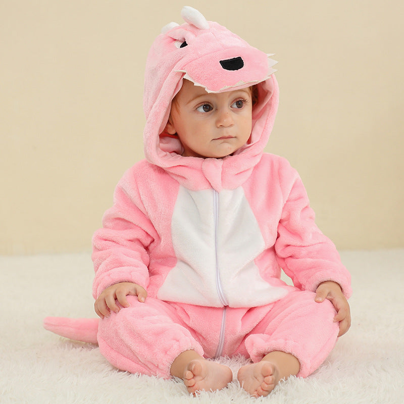 Flannel Dinosaur Infant Jumpsuits