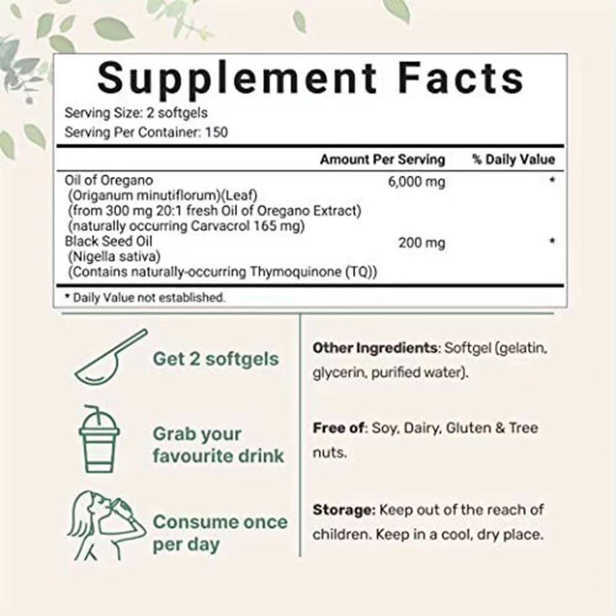 Oregano oil soft capsules