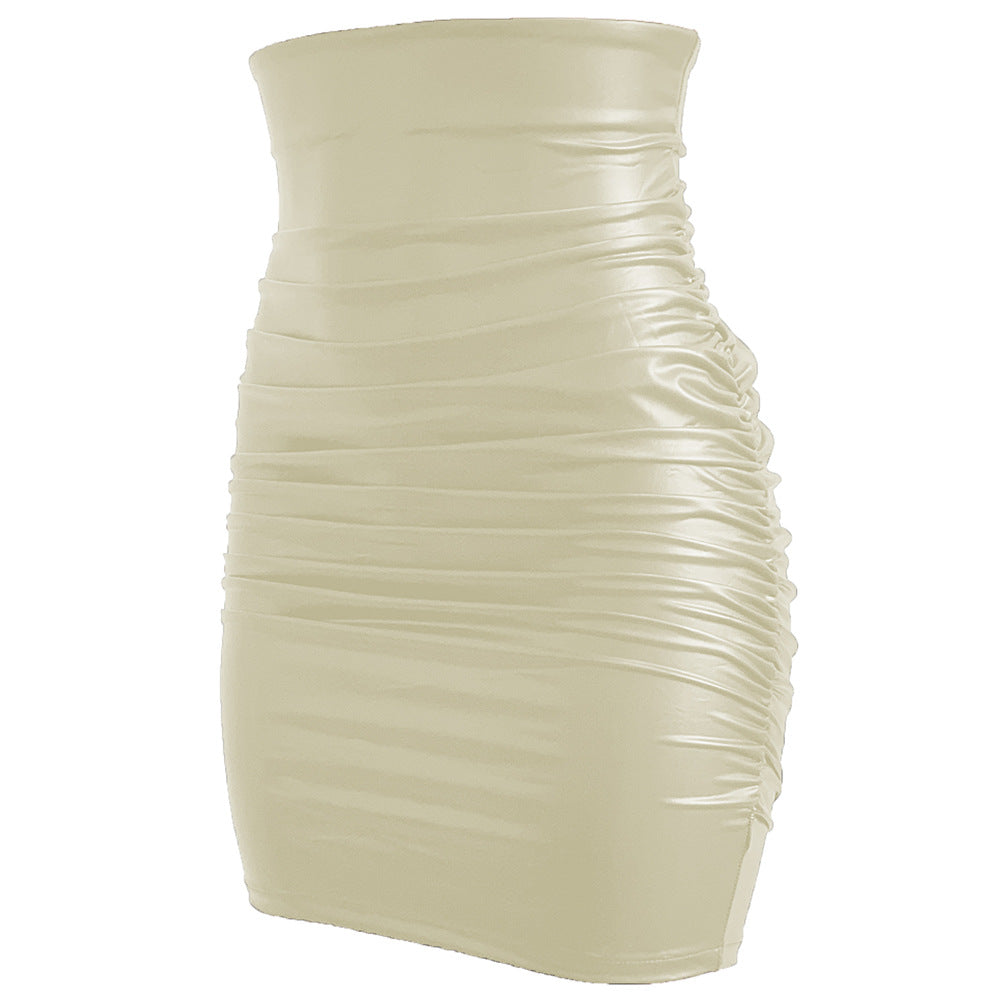 Womens PU Leather Bodycon Skirt