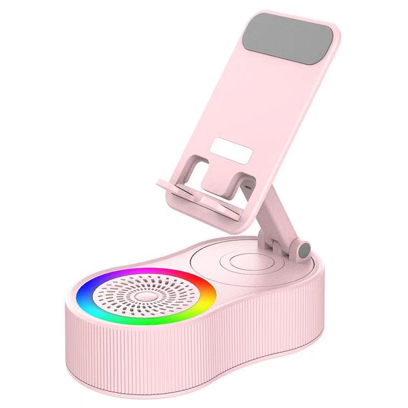 360-Degree Rotating Bluetooth Speaker with Phone Stand