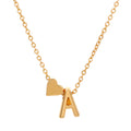 Heart Letter Necklace and Bracelet Set