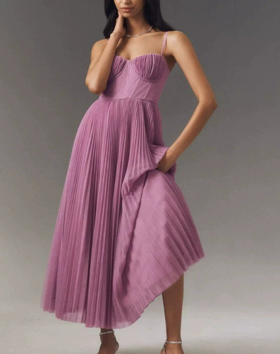 Women's Sleeveless Backless Deep V Neck Long Evening Dress