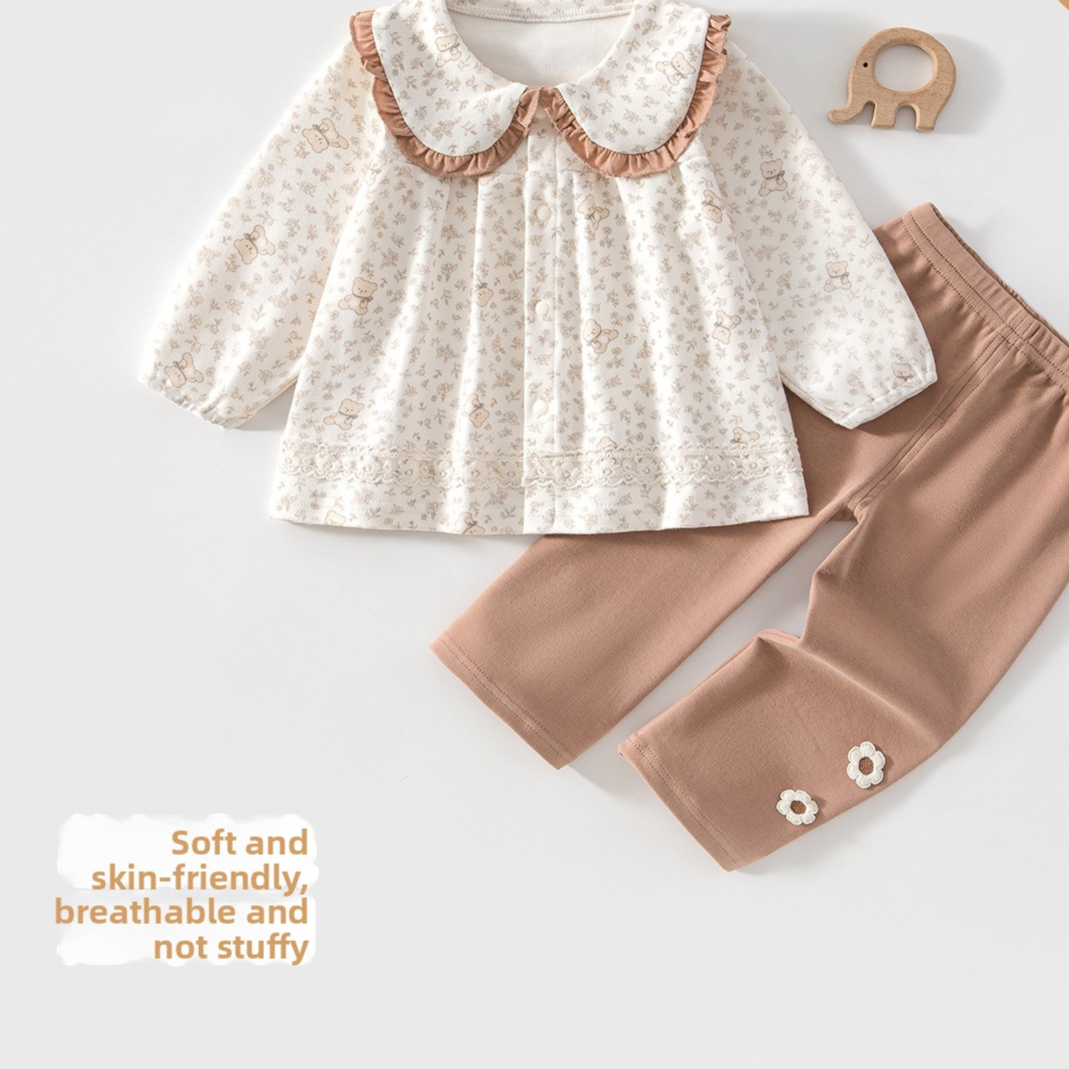 Girls Floral Two-Piece Outfit