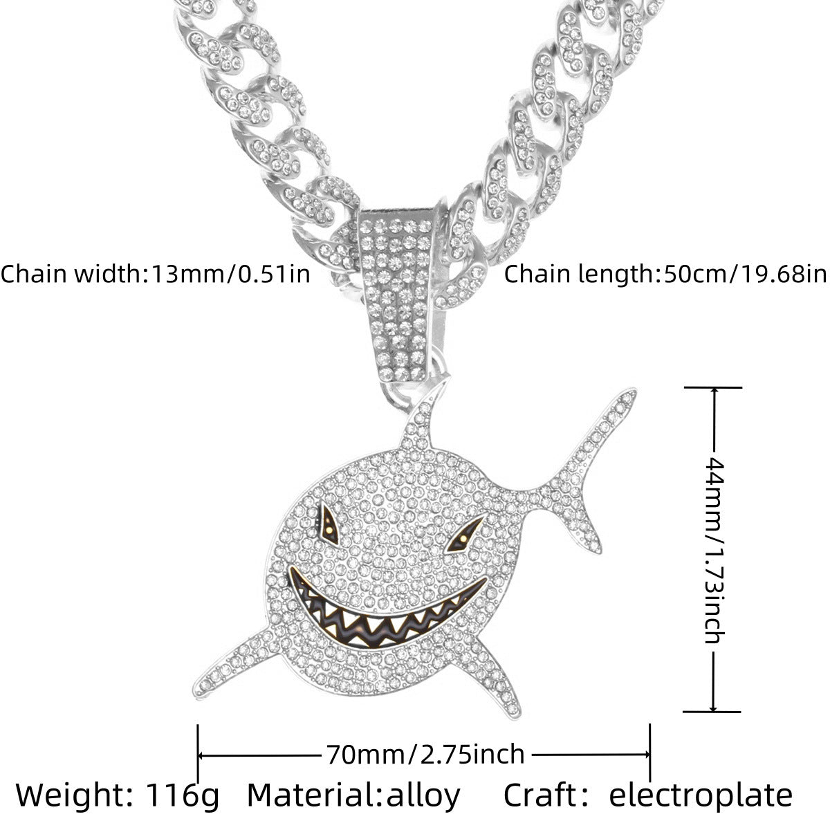 Cuban chain necklace pendant