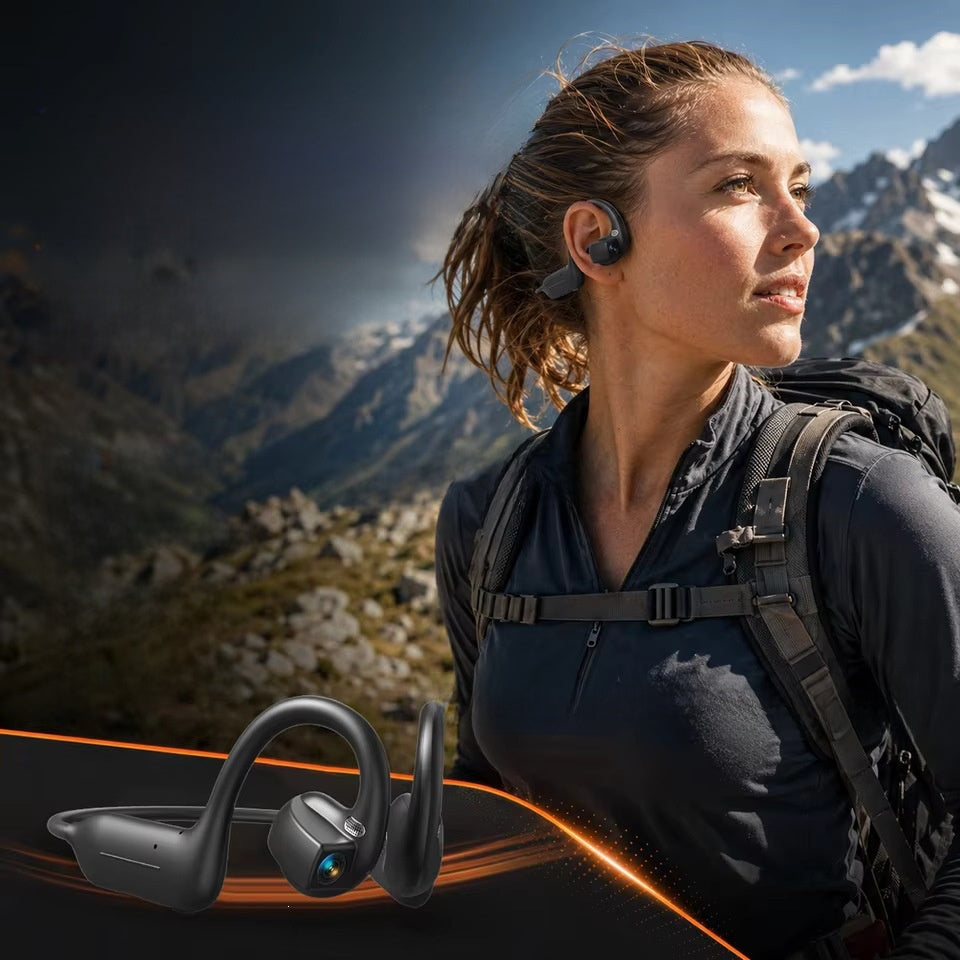 Smart Bone Conduction Bluetooth Headset with Camera