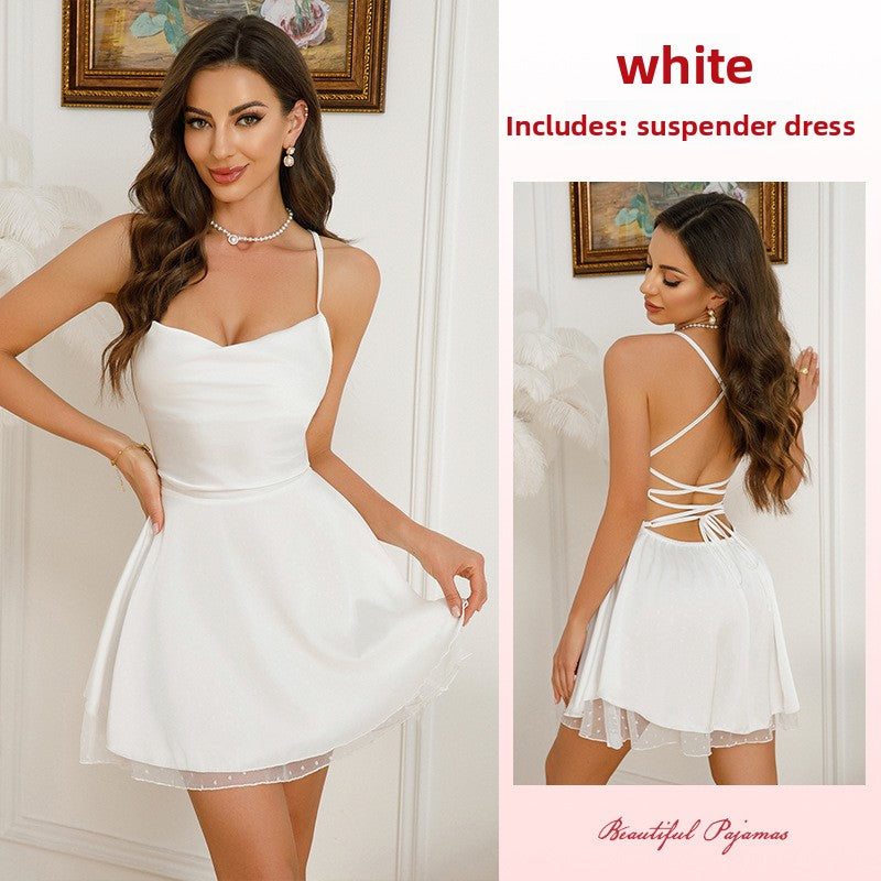 Pure Color Tube Top Short Skirt Slim Backless Small Dress Dress
