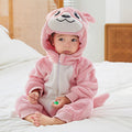 Animal Print Flannel Baby Jumpsuit