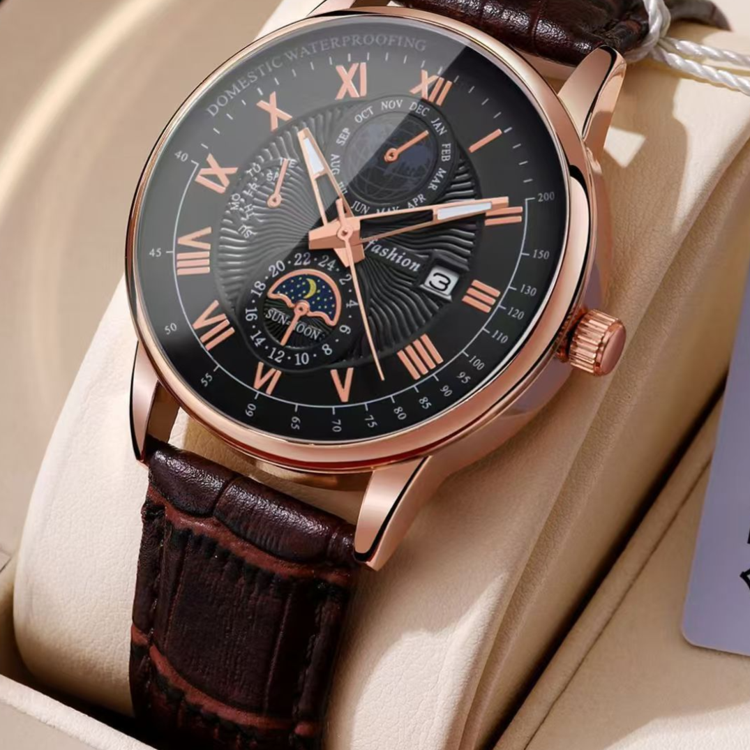 luminous waterproof calendar watch