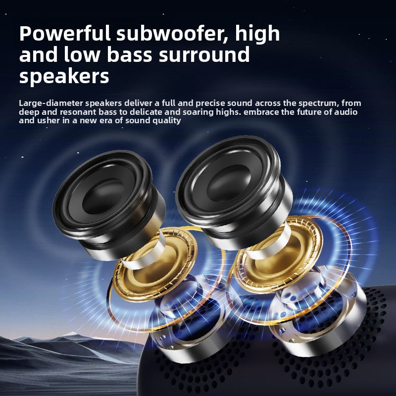 Portable Bluetooth Speaker with Subwoofer and RGB Lights