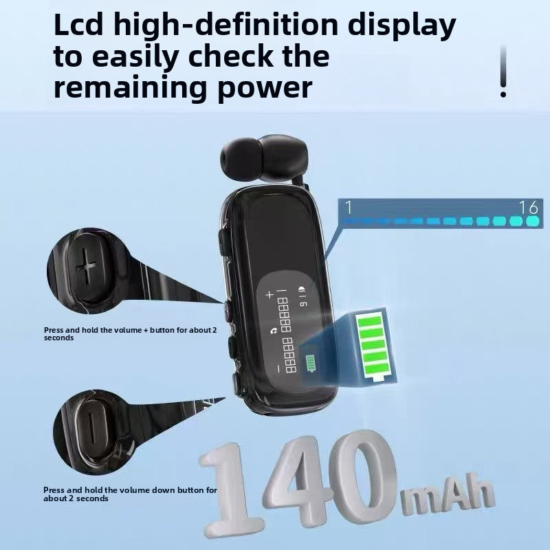 Clip-On Bluetooth Headset with Noise Cancellation